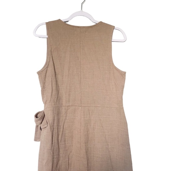 Madewell Texture & Thread Crosshatch Side-Tie Mini Dress Neutral Summer Medium - Picture 8 of 10